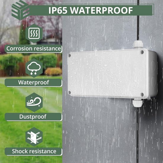 Fournyaa IP67 waterdichte schakelkast, elektronische aansluitdoos, kunststof kabelaftakdoos, 100 x 200 x 70 mm, opbouw-aansluitdoos, waterdichte box voor buiten (outdoor