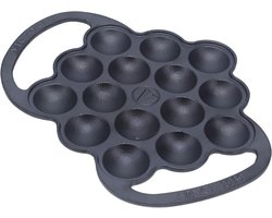 VICTORIA Cast iron Poffertjes Dutch pancake pan with loop handles, pre-stretched with linseed oil, made in Colombia