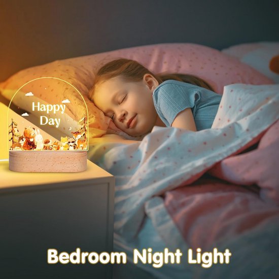 Gepersonaliseerde lamp voor meisjes, nachtlampje voor kinderen, nachtlampje van acryl, nachtlampje voor doop, cadeau voor kinderen, geboortecadeau, voor jongens en meisjes van Merkloos — afbeelding 4