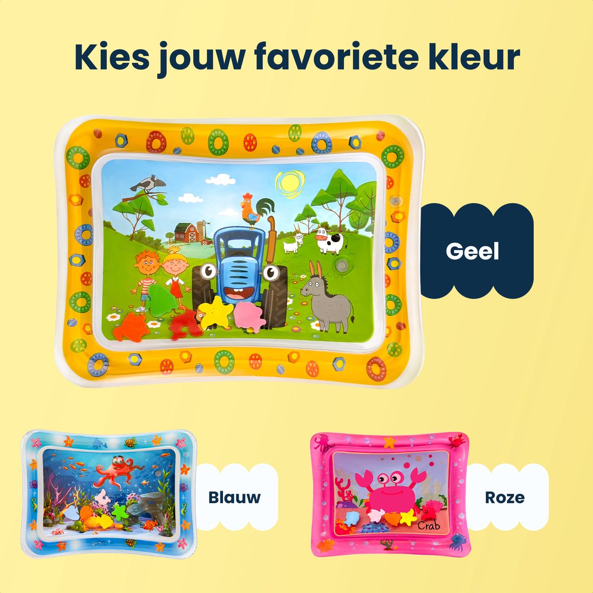 Dutsi Waterspeelmat Baby - Watermat 66x51cm - Geel thumbnail 5