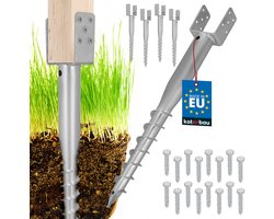 Kotarbau Serie - Stalen Schroefbare Paalhouder - 91x710 mm - Verzinkt - Set van 4
