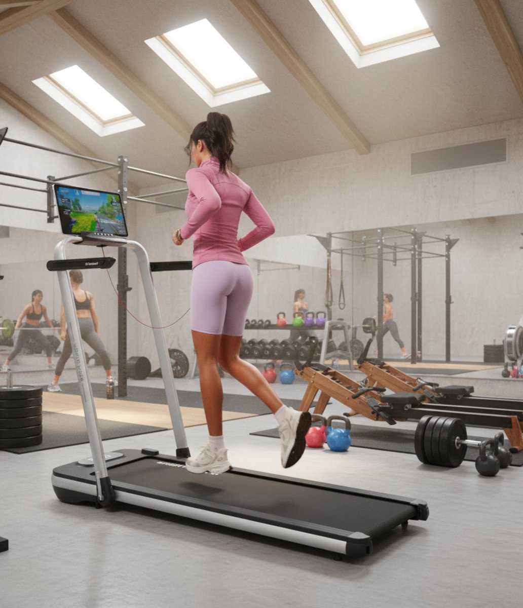 Treadmill 3-in-1 Inklapbaar – 12 km/u, 2,5 PK Motor, Compact & Draagbaar, LED-Display, AI-Coaching via App, 5-Laags Schokabsorberend Loopvlak, Opvouwbare Loopband voor Thuis en Onder Bureau – Altameubel