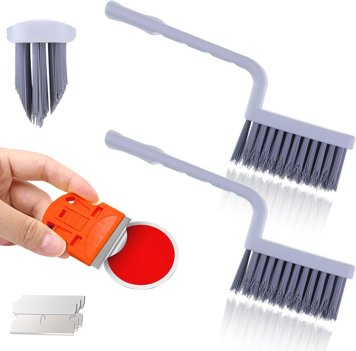 V-vormige voegenreiniger voor douche en keuken - Handheld voegenborstel met stijve borstelharen voor smalle hoeken
