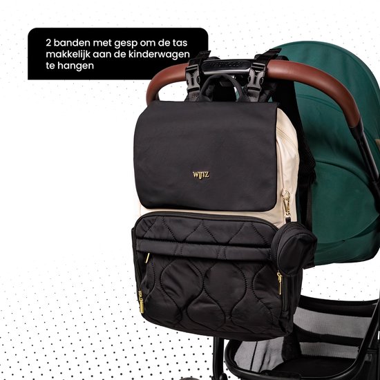 Wijtz Luiertas Sky Zwart - Lichtgewicht & Stijlvolle Multifunctionele Verzorgingstas met Luxe Verschoningsmatje - Waterafstotend en Hoogwaardige Kwaliteit - Perfect als Luiertas, Pampertas, Schoudertas, Laptoptas & Reistas voor de Moderne Ouder van Merkloos — afbeelding 5