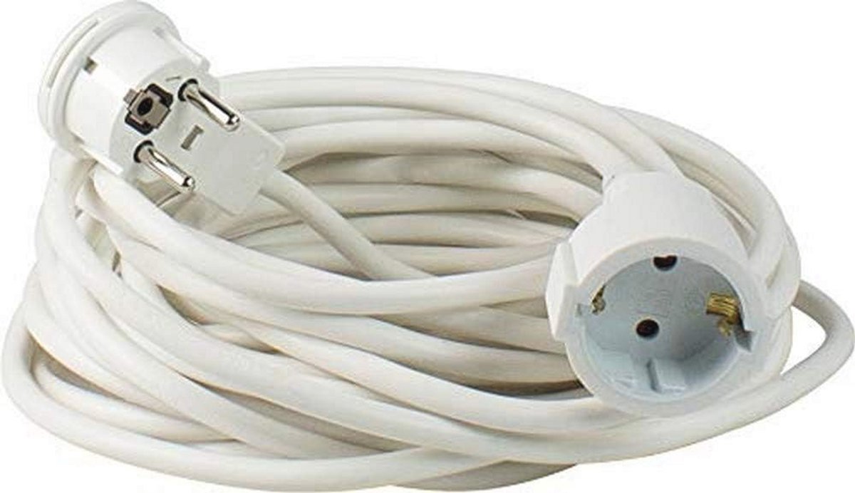 Verlengsnoer met Platte Connector 230 V Wit