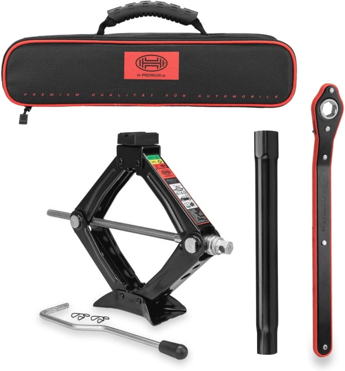 Heavy Duty Autoschaarkrik - Zwart, 1,5 Ton, Voor Noodgevallen