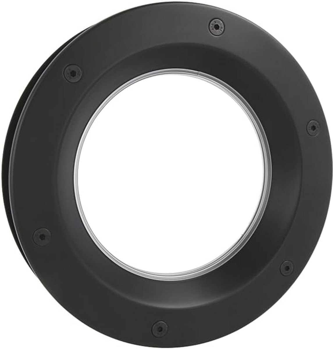 Patrijspoort voor Deuren met Veiligheidsglas - 350 mm Diameter, Zwart Aluminium