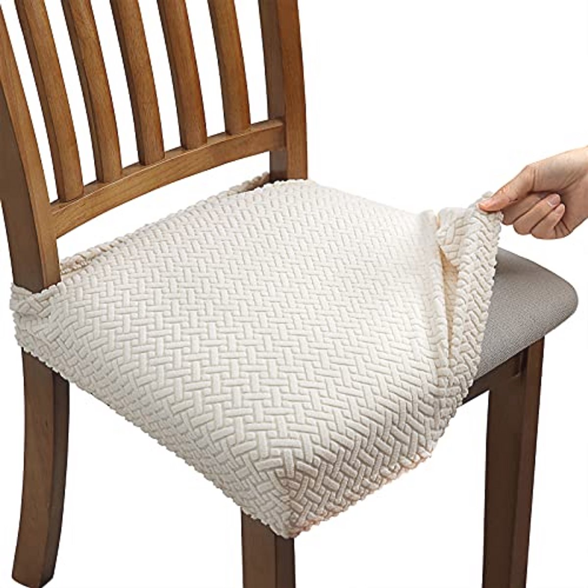 Rekbare jacquard-stoelhoezen voor eetkamer - Set van 6 afneembare en wasbare hoezen