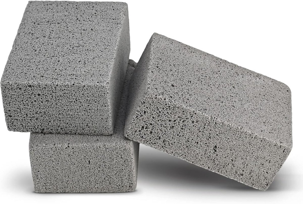 Bakplaat Grill Cleaner Steen - 3 Pack PUIMSTEEN Reinigingsblokken voor BBQ en Keuken