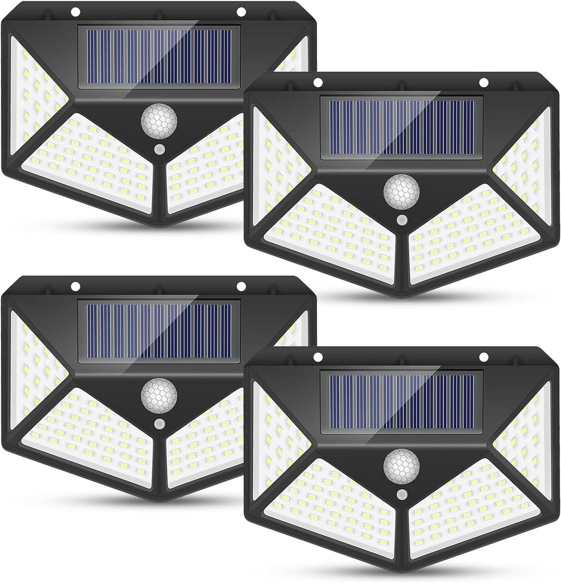 Zonneenergie tuinspot met bewegingssensor en 3 verlichtingsmodi - 4 LED zonnelampen voor buiten