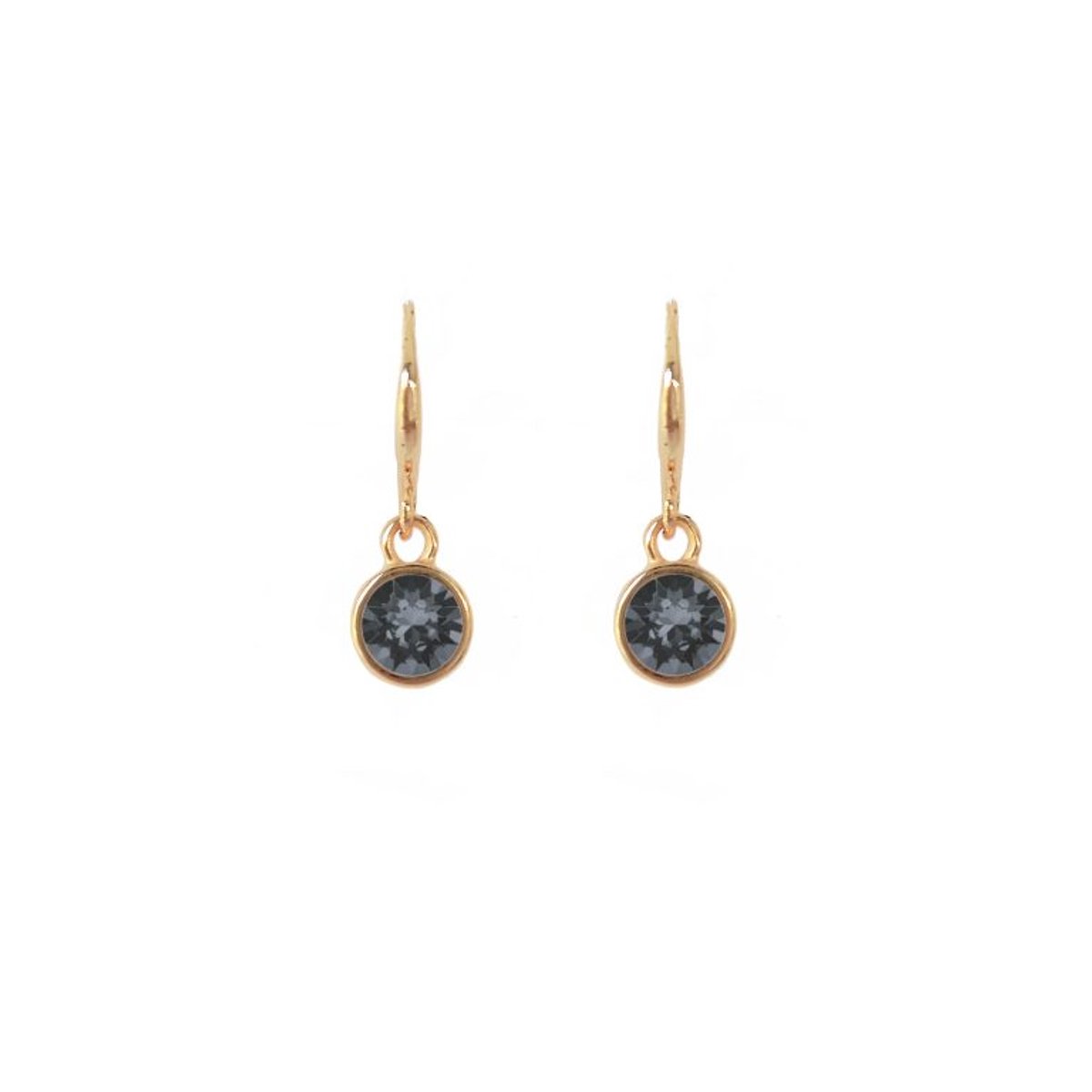 Oorhangers Silver night midi - Swarovski - verguld - Bliss Label