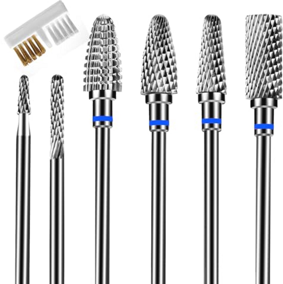 Hardmetalen nagelboren set voor professionele manicure - 6 stuks 3/32 inch