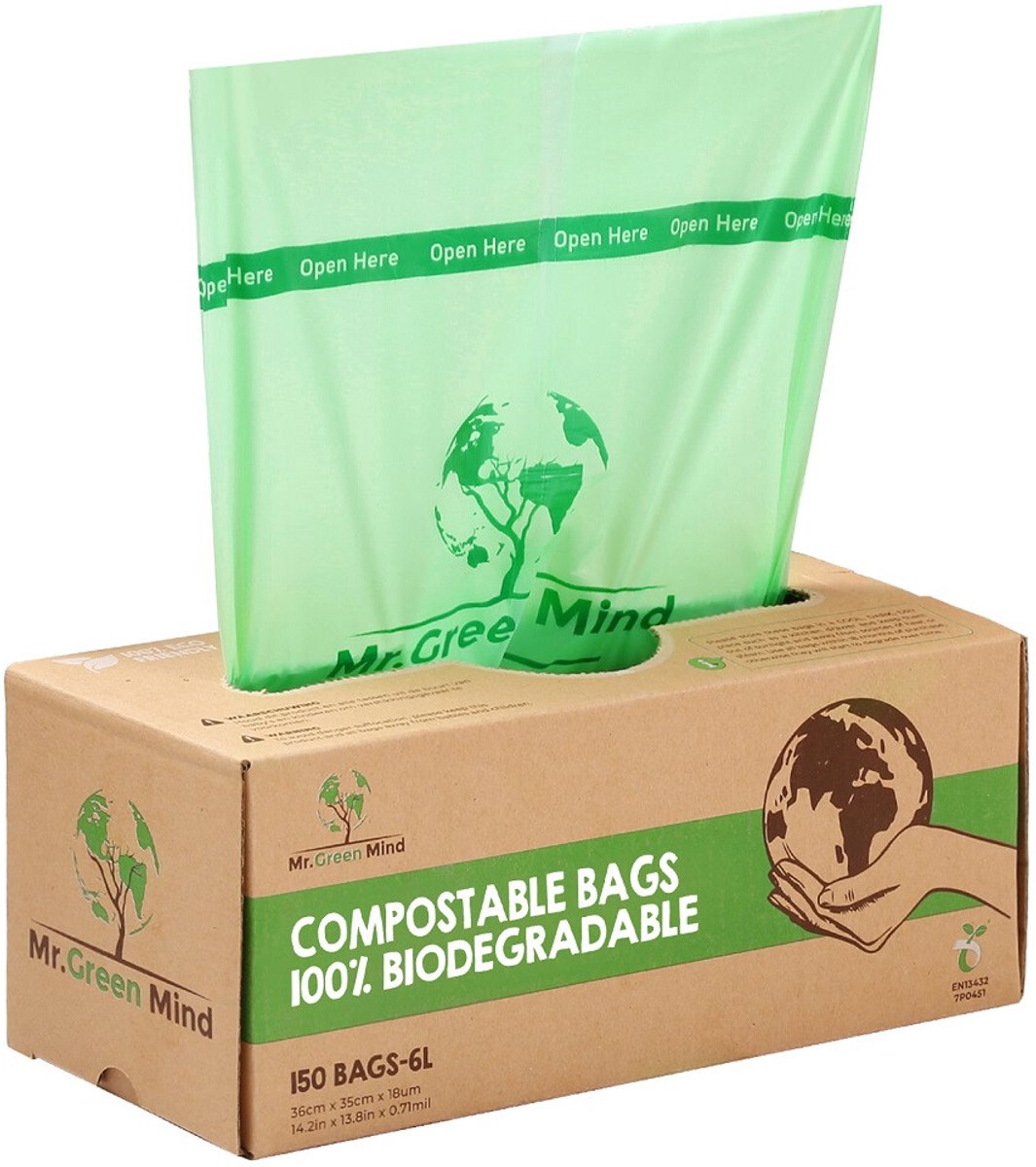 Mr. Green Mind Biozak 6 Liter 150 zakken -