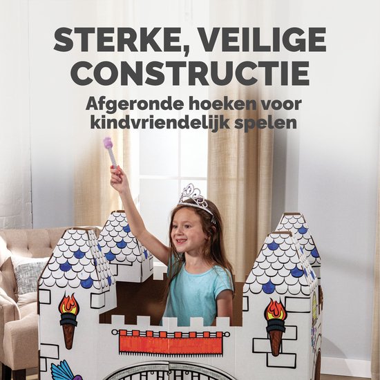 Bankers Box Play - Speelhuis stevig karton - Kasteel - Inkleurbaar van Merkloos — afbeelding 3