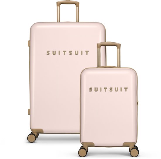 SUITSUIT Kofferset 2 delig - Reiskoffer groot - Handbagage koffer - Koffer set - Veilig TSA cijferslot - Reiskoffer set - Reiskoffer met wielen - Fusion kofferset Rose Pearl