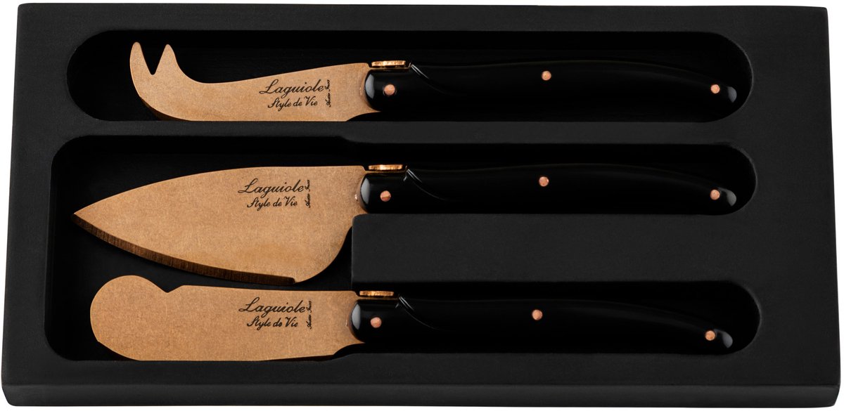 Laguiole Style de Vie Kaasmessenset Prestige Line - 3-delig - Koper