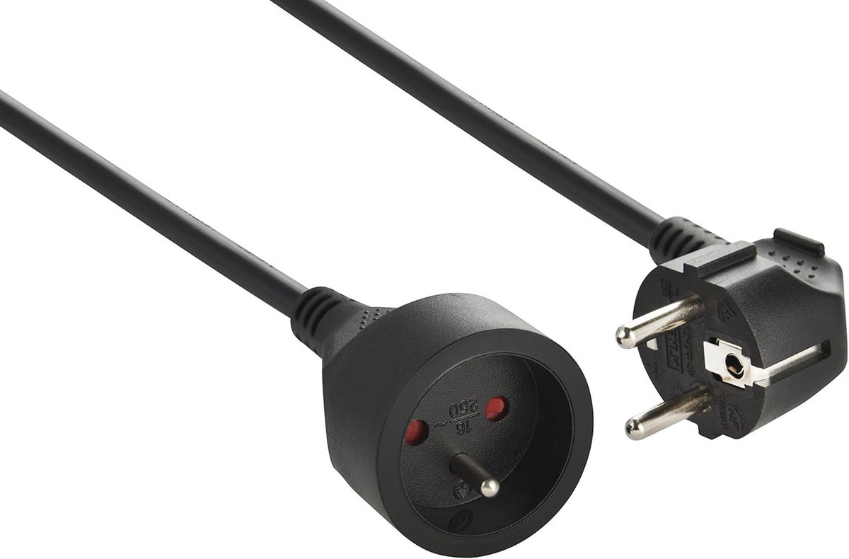Verlengkabel 10 m, 16 A, 3 G1,5 mm², zwart