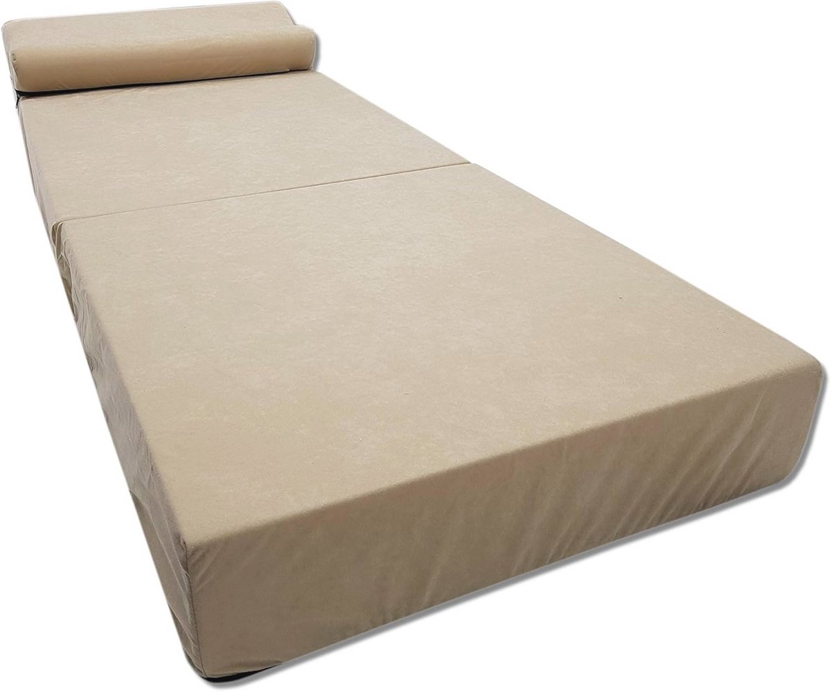 Opvouwbaar Vouwmatras met Kussen voor Gasten en Reizen - Beige