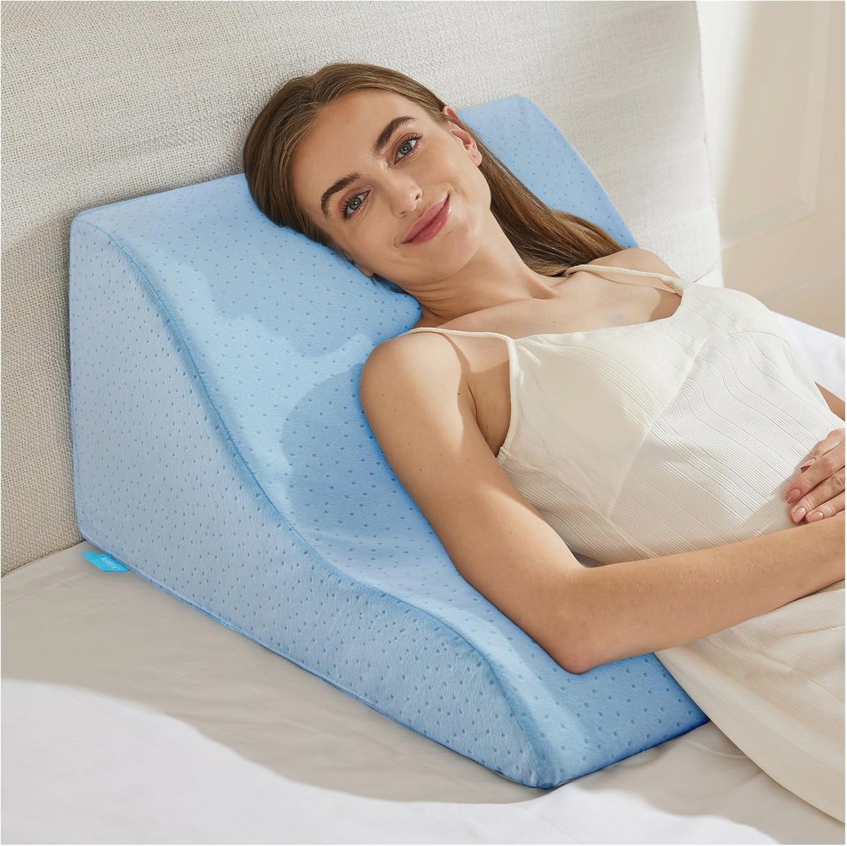 Leeskussen Memory Foam - Ergonomisch Wigkussen voor Rugondersteuning - Ideaal voor Ontspanning, Gamen, Lezen en TV Kijken