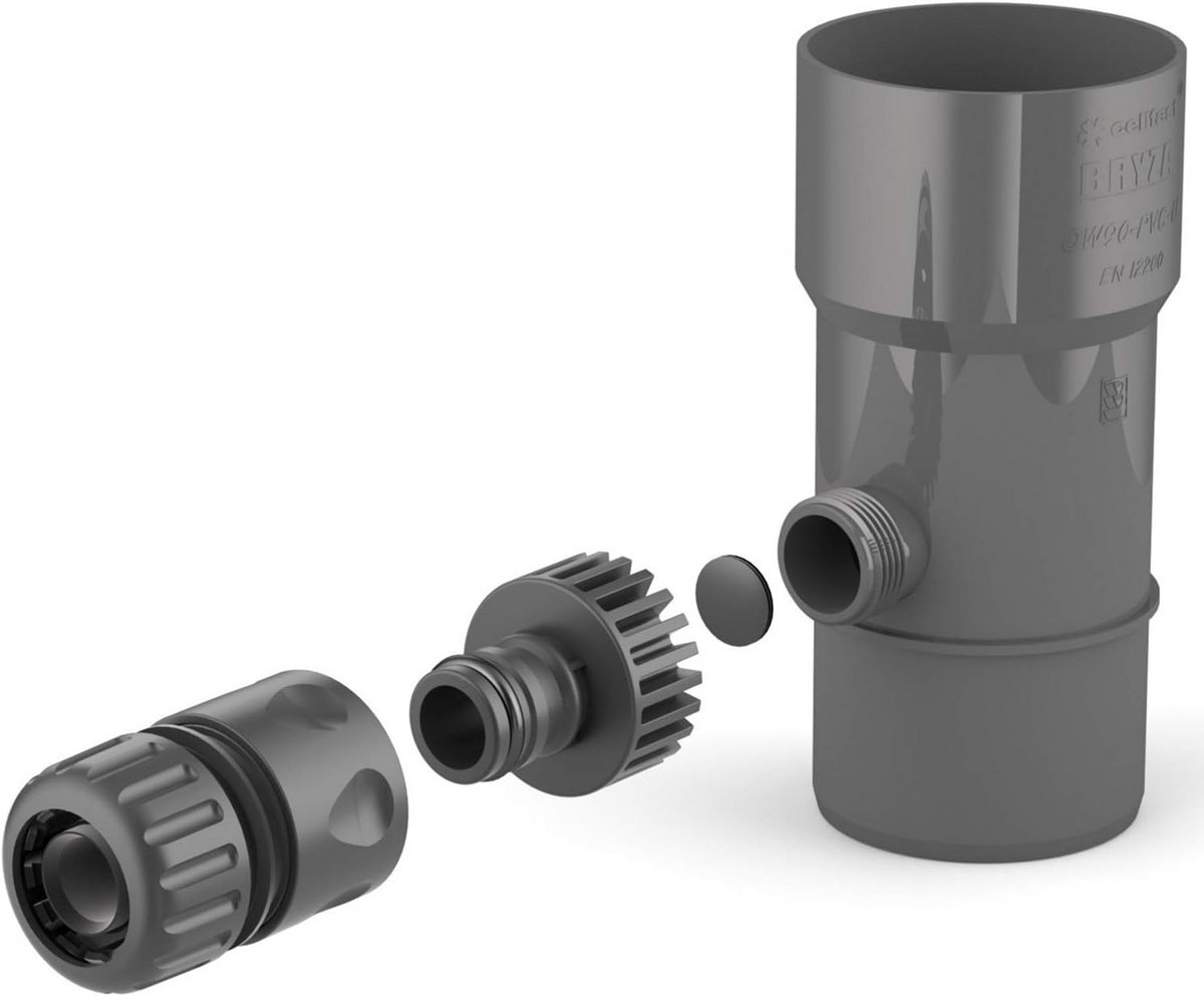 Dakgootafvoer voor regenton Ø90 mm - Regenwaterverzamelaar voor Tuin