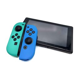 Gadgetpoint – Hoesjes & Skins voor Nintendo Switch 1 – Performance Gaming Case – Soft Grip Covers – Anti-Slip Joy-Con Controller Accessoires – Cobalt groen/Lichtblauw