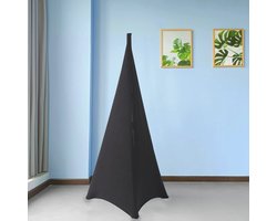Rekbare Driezijdige Speaker Stand Cover voor Bruiloften en Evenementen - Zwart