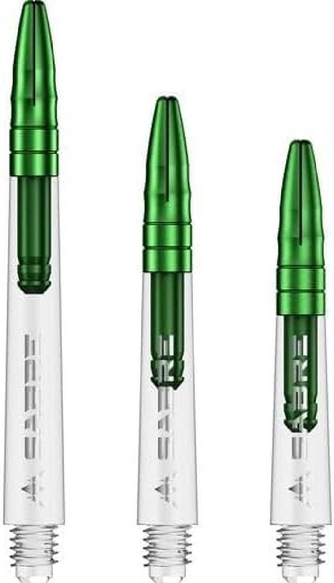 Dartpijlen Assortiment - Shafts Inbetween Plus Lengte - Transparant Groen