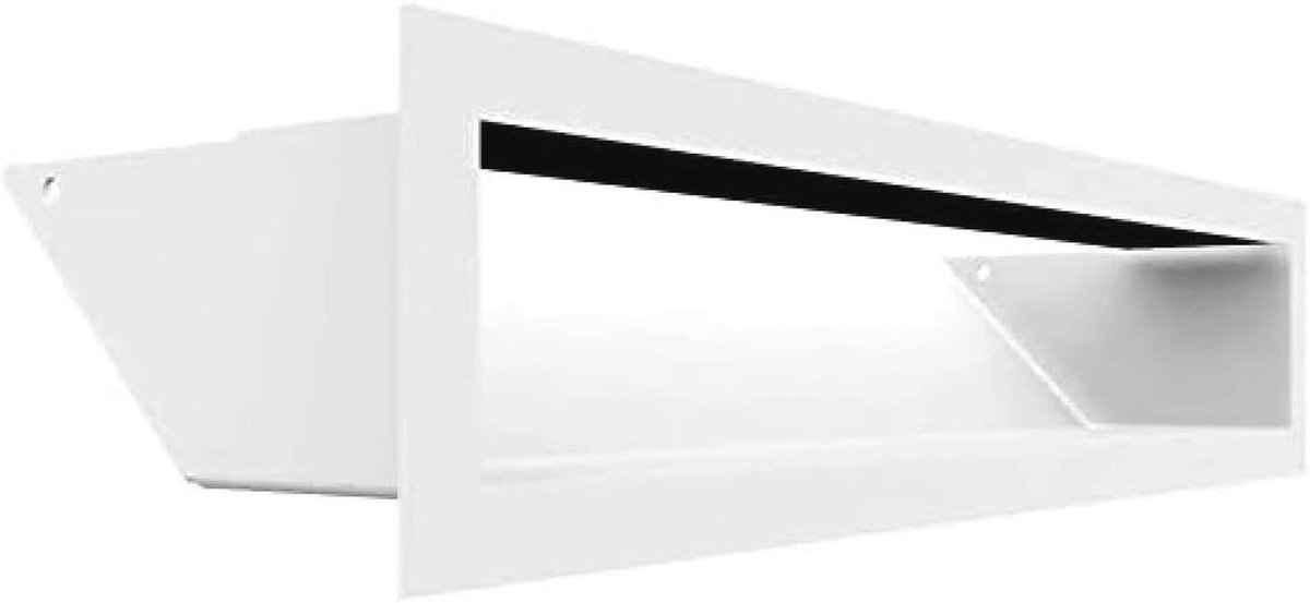 Ventilatierooster Warmelucht 9 x 40 cm | Wit | Geschikt voor Schoorsteenventilatie | Luchtinlaat 45 graden | Oververhittingsbestendig