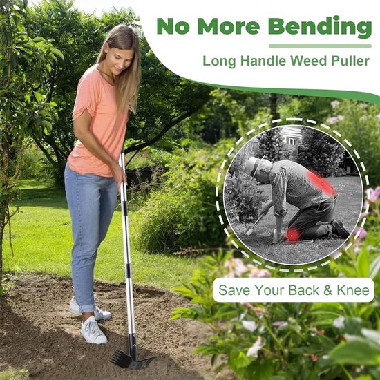 Unyqoos® Innovatieve onkruidsteker met lange steel voor eenvoudig tuinonderhoud van Unyqoos — afbeelding 3