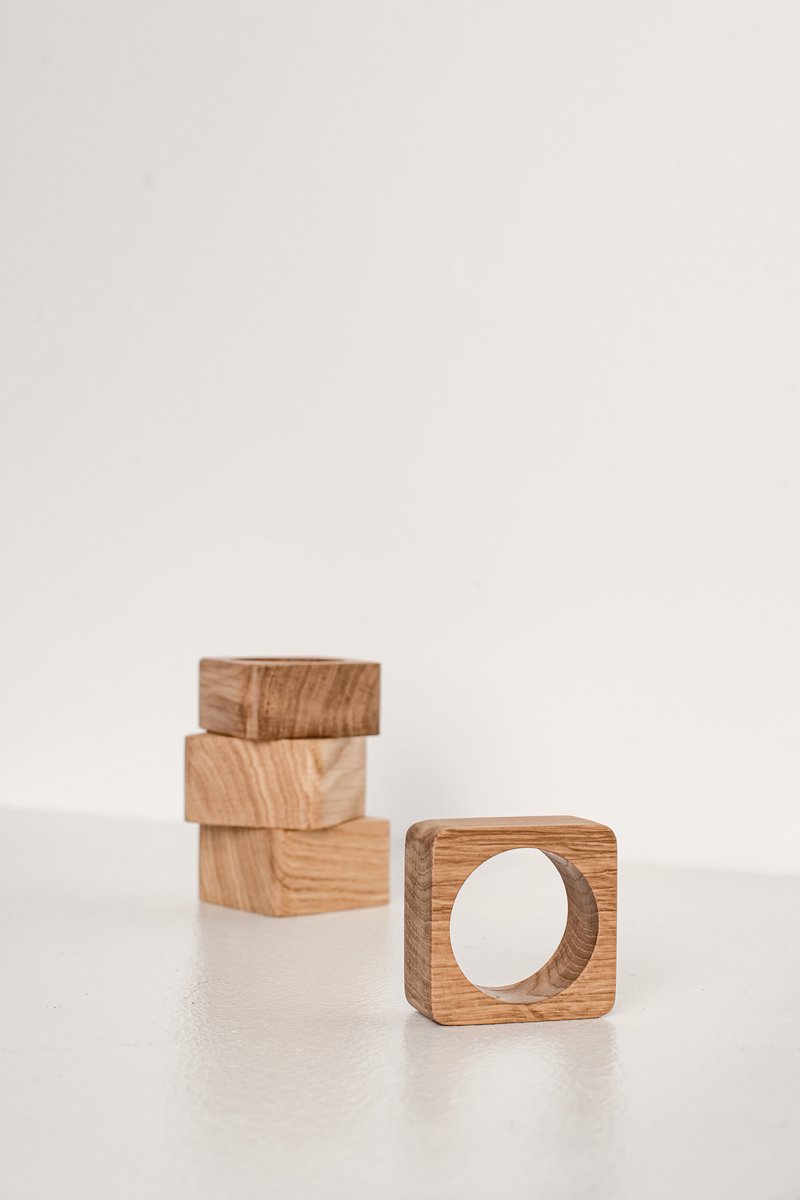 Woodsea Napkin Ring – Servetring – Essenhout – Set van 1