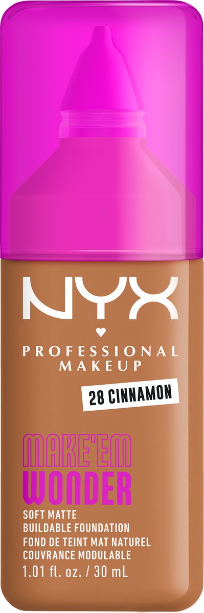 NYX Professional Make Up Make 'EM Wonder Foundation - Zachte matte finish - Met huidverzorgende hyaluronzuur - Cinnamon