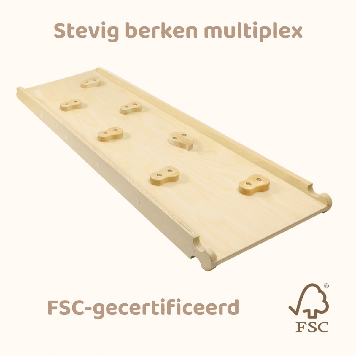 Babiem® Ben - Glijbaan - Bevordert Fysieke Ontwikkeling - Klimrek - Houten Speelgoed - Vanaf 3 Jaar - 110 x 40 x 7 cm - Glijbaan Peuter - FSC Hout — afbeelding 7