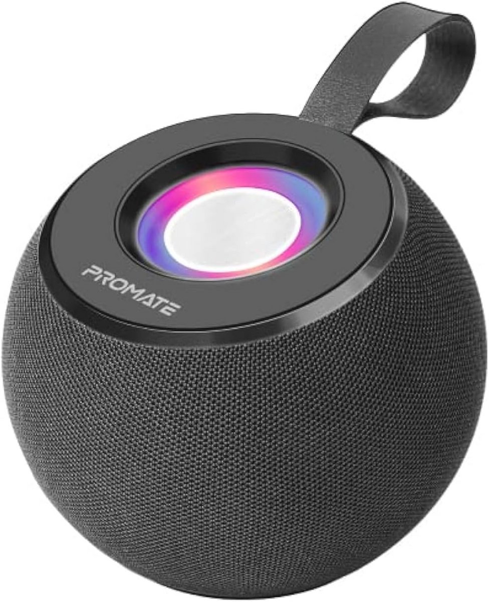 Dynamische 5W Bluetooth-luidspreker met lange batterijduur, Micro SD-kaartsleuf, USB-mediapoort, 360 graden surround sound en kleurrijk LED-licht