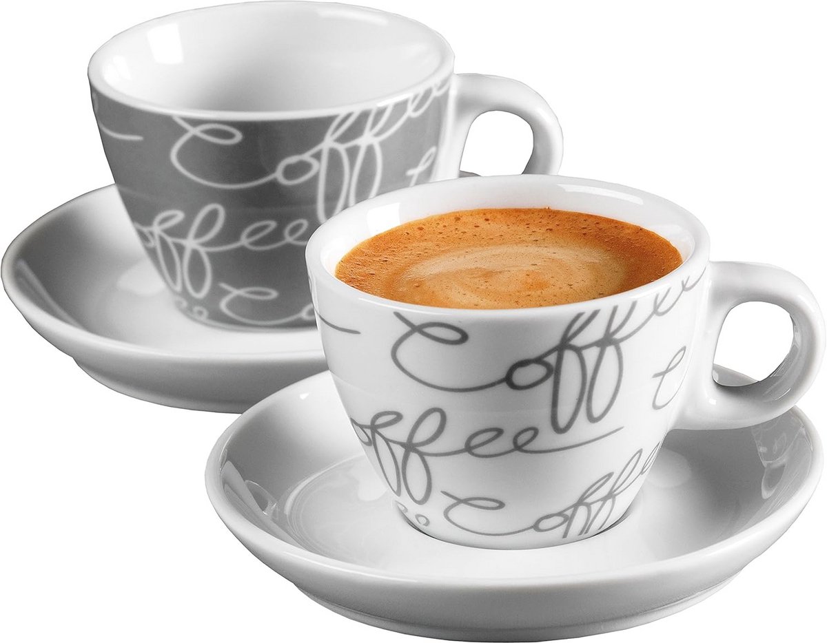 Espresso-set Cornello 4-delig grijs 80 ml