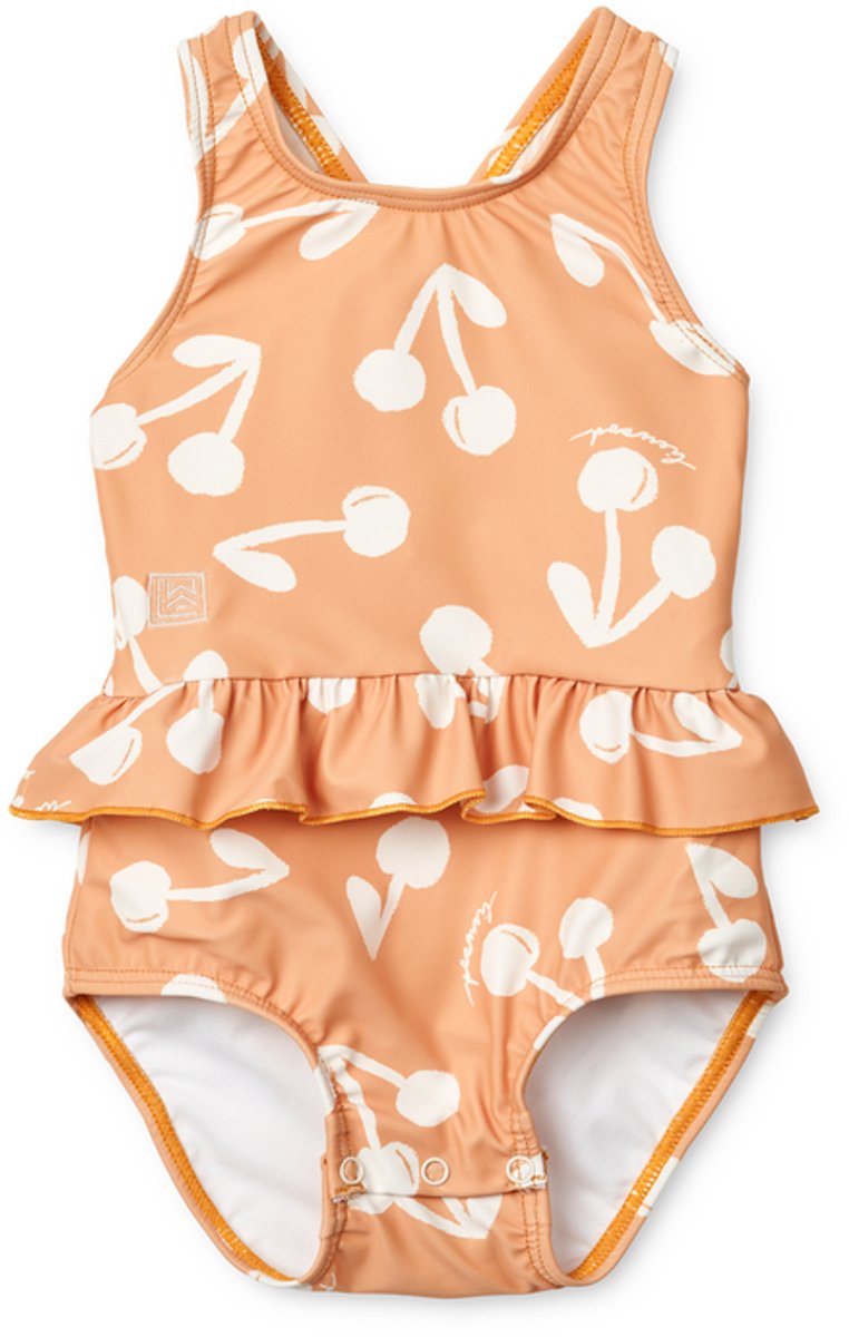Liewood Amina Baby zwempak met print - Kersenbloesem / Licht abrikoos - maat 92