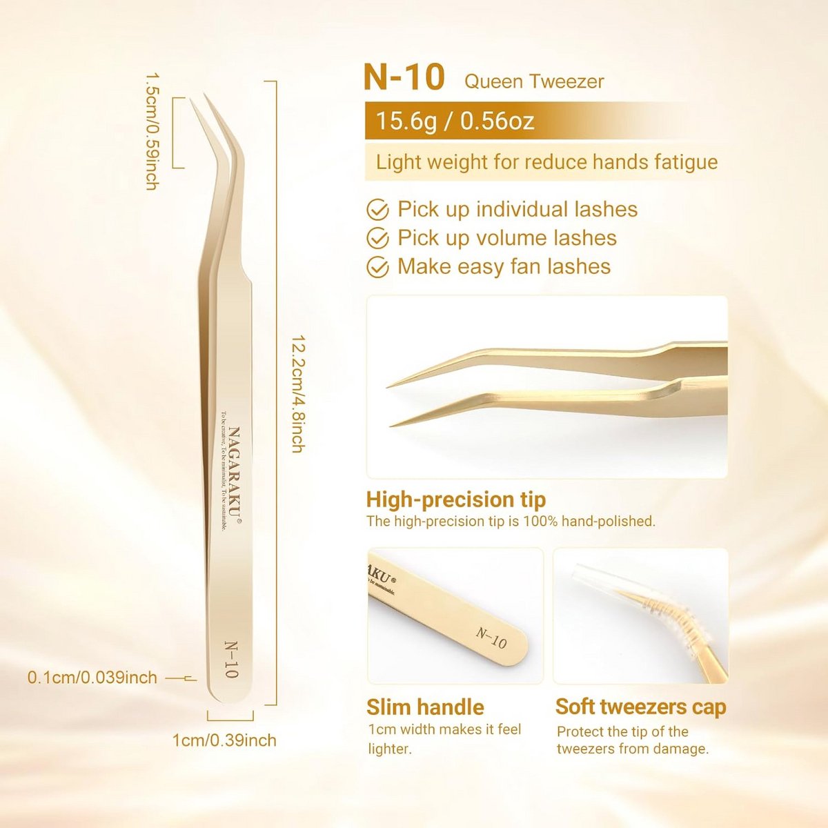 Professionele Gebogen Wimperpincet voor Nauwkeurig Wimperverlengen