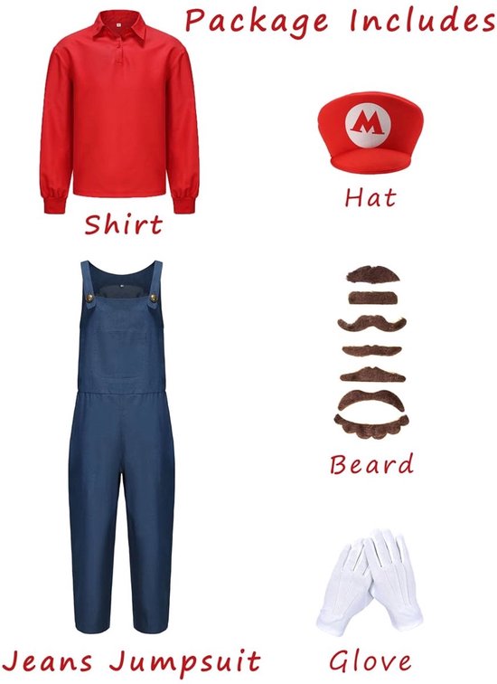 Costumes de Karnival Habillez Mario Costume pour homme Deluxe - S