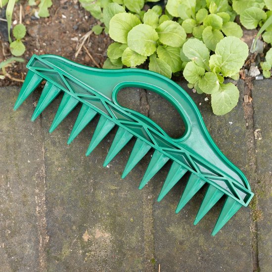 2-Stuks Zaaimachine - Tuingereedschapset - 12-gats zaaimachine - zaai gereedschapset - Gatenpons voor het zaaien van grond -Handgereedschap voor de tuin - 26 cm - Geschikt voor groenten, bloemen en kruiden - Groen van Louêtte — afbeelding 3