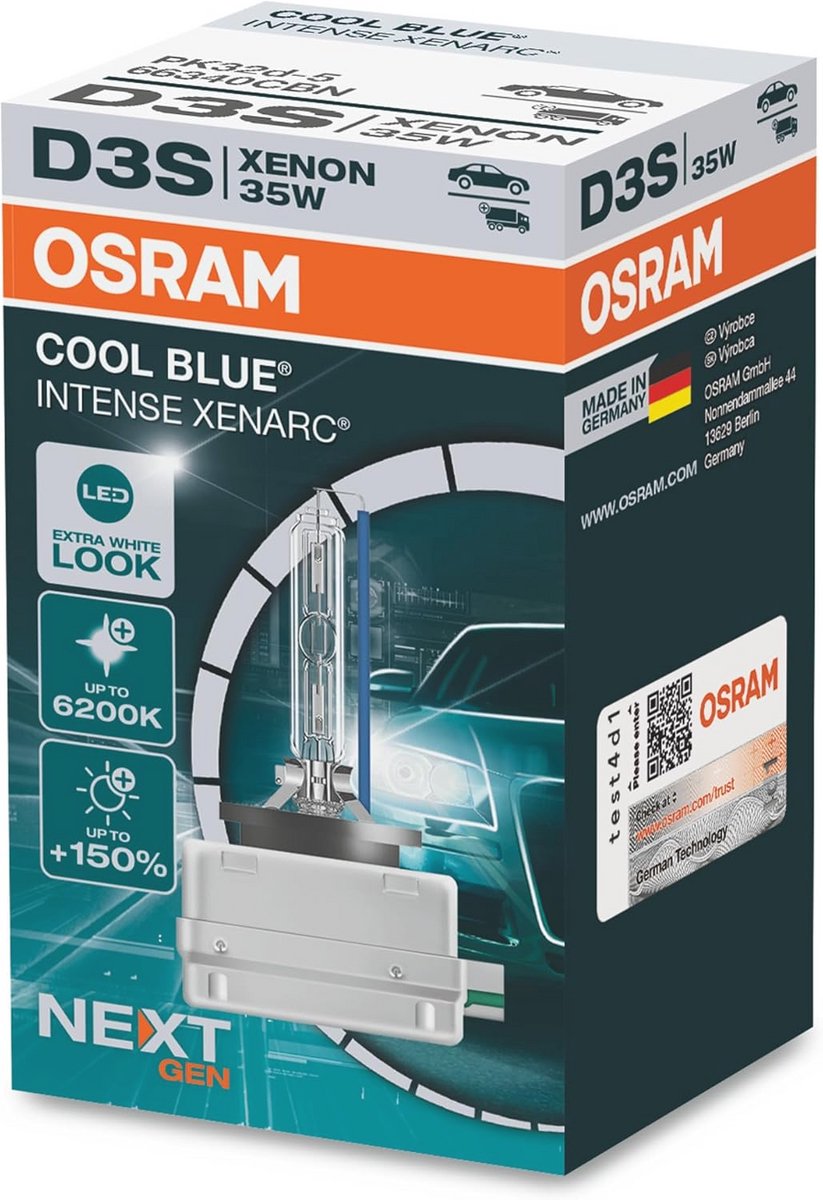 Xenonlamp D3S met Koel Blauwe Gloed - 150% Heldere Verlichting (1 Lamp)