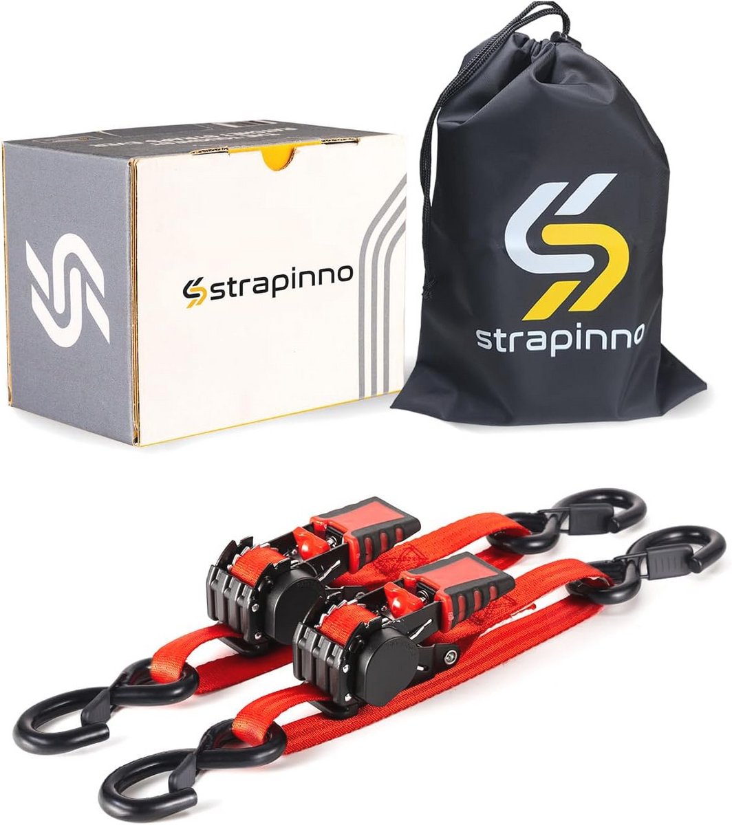 Intrekbare Ratelriemen - 1" x 2 ft Heavy Duty Boot Spiegel Tie Down, 2400 lbs Breuksterkte, S-haken met Veilige Clip voor Boot en Jetski