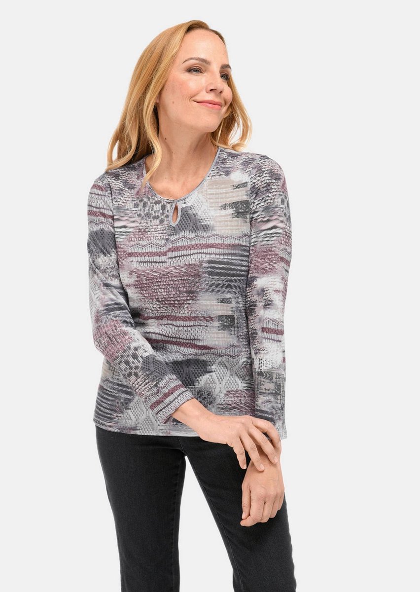 Goldner Gebreid shirt Licht bedrukt shirt met all-over print