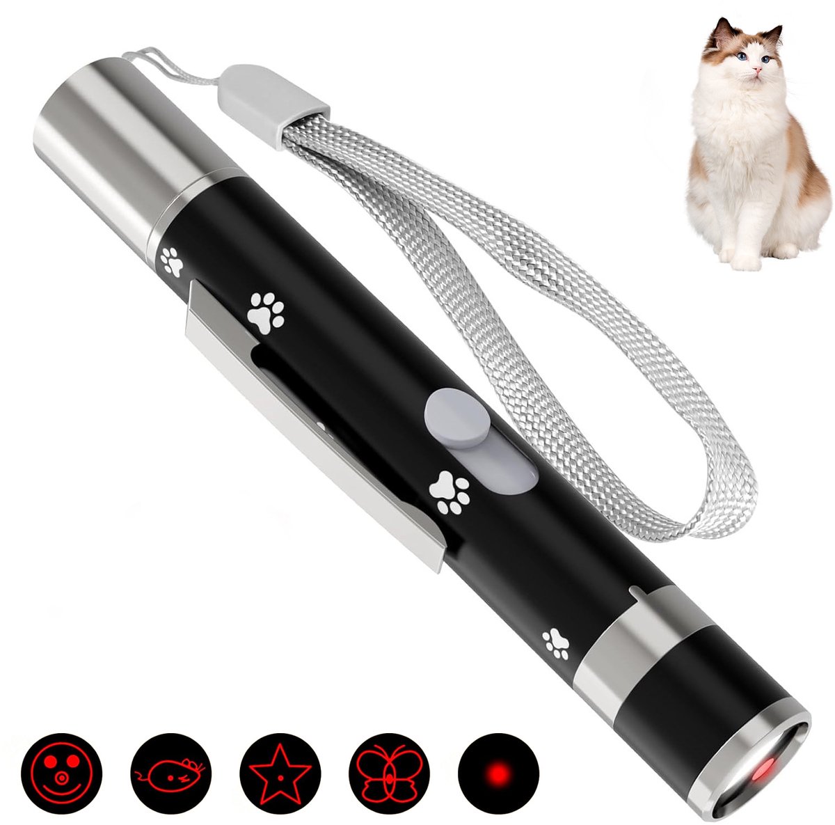 DOWO® - Laserlampje Kat - USB Oplaadbaar – Laser Kattenspeelgoed - Kattenspeeltjes