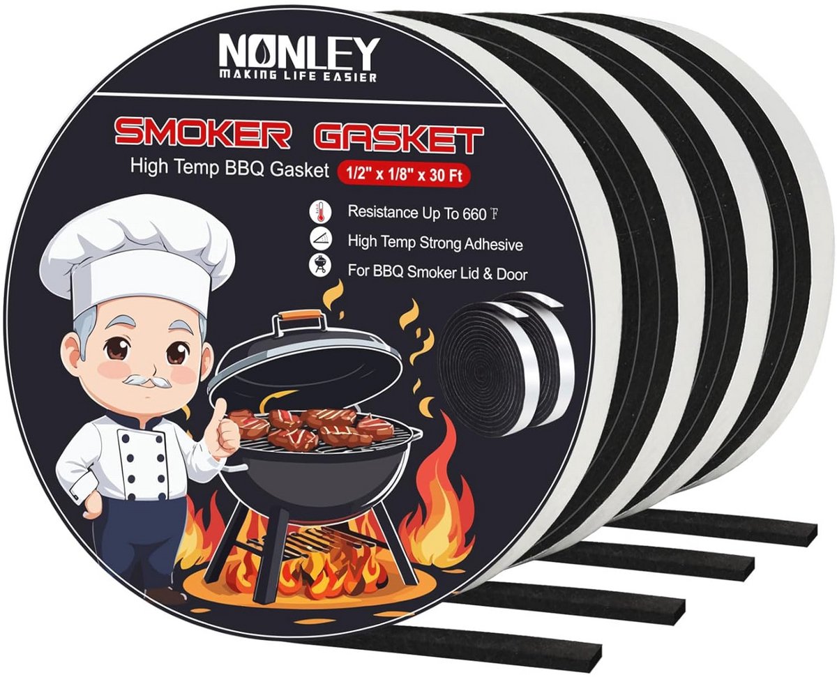 Hoge Temperatuur Rookovenpakking Afdichtingen voor BBQ - Zelfklevende Grillpakking 30FT