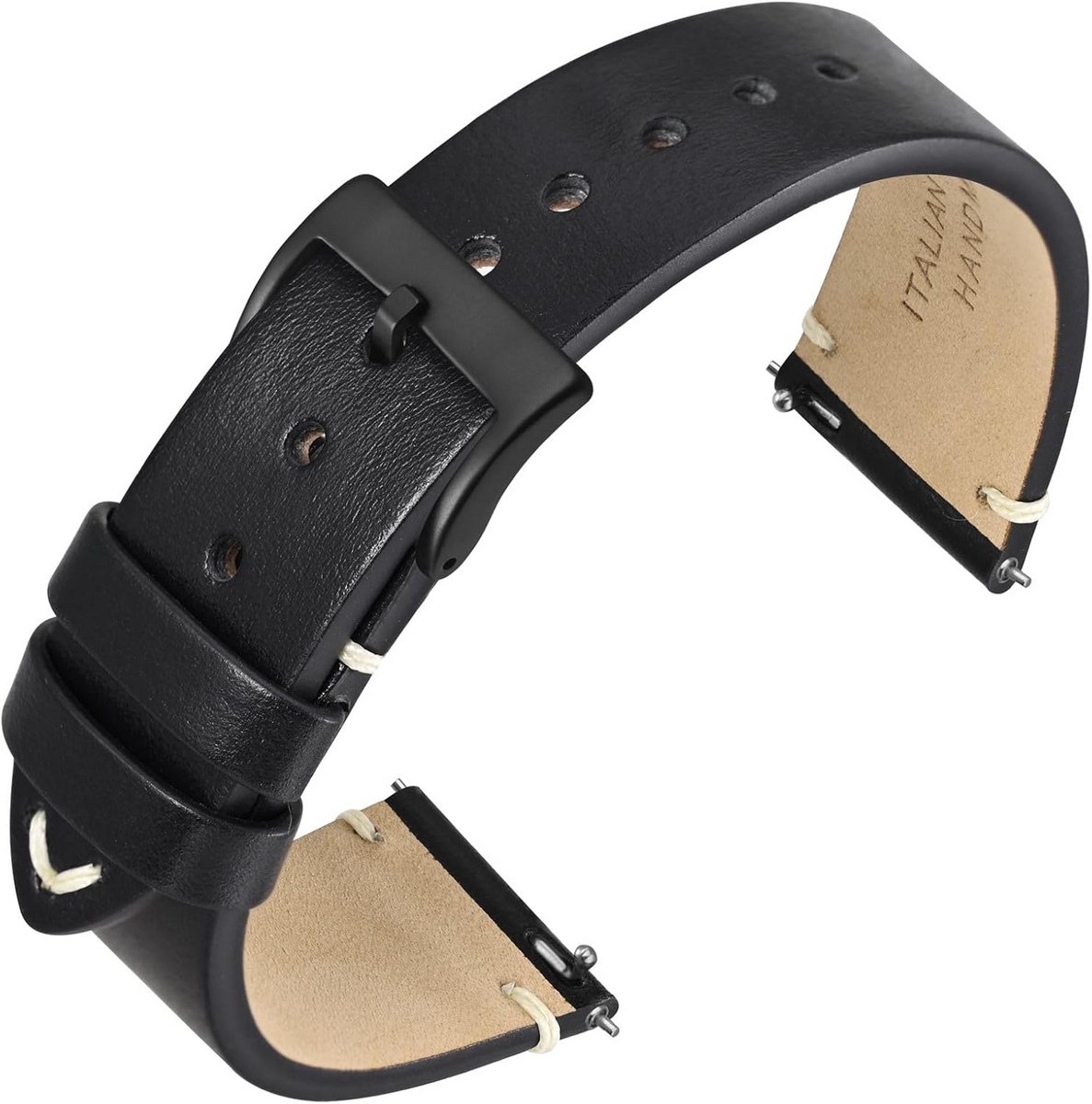 Retro Leren Horlogeband 18mm 20mm 22mm Dames Heren - Italiaanse Stijl, Snelwisselsysteem