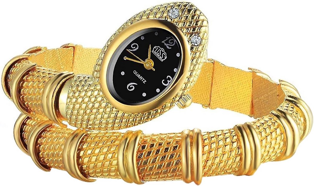 Dameshorloge met Slangenarmband - Analoog Kwarts, Flexibele Wikkelarmband voor Vrouwen