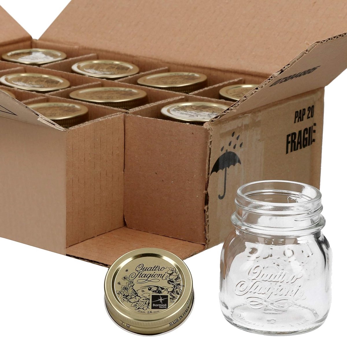 Set van 12 Glazen Vaasjes 15 cl voor Inleggen en Bewaren