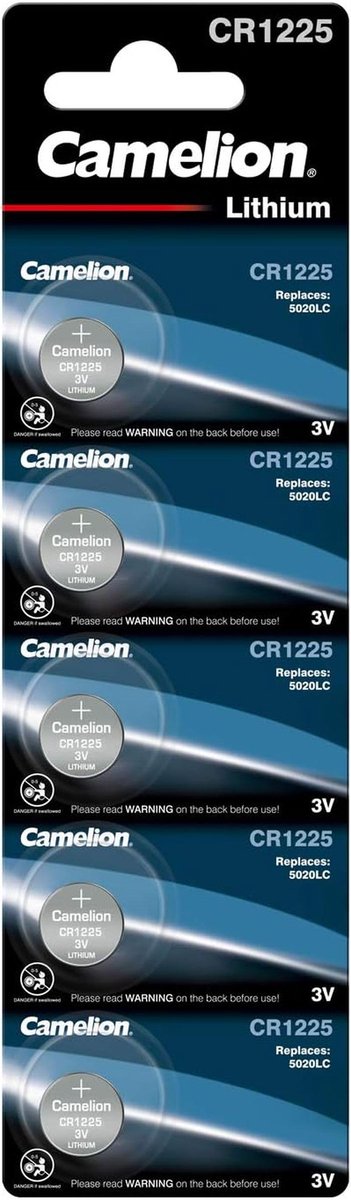 Lithium Knoopcelbatterij CR1225 - 3 Volt - Set van 5 - 50 mAh