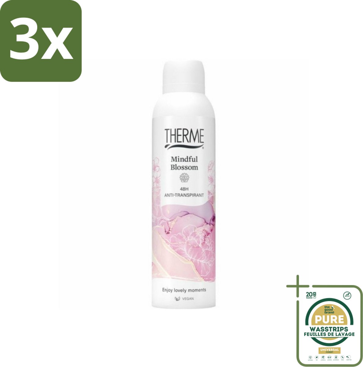 3 x Therme – Anti-Transpirant – Mindful Blossom – 150 ml - Grootverpakking - Koffiezetapparaat