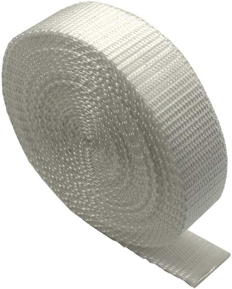 Heavy duty band - 5 meter - geschikt voor rugzakken, bagage- en cargobanden, riemen (wit, 25 mm).