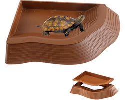 Allecta - Waterschaal voor kleine schildpadden en reptielen, zwembad met helling, terrarium accessoires, geschikt voor gekko's